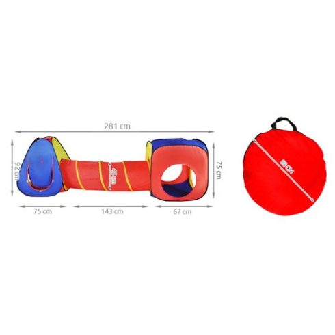 Kruzzel 3in1 Játszósátor alagúttal, 288 cm x 94 cm x 70 cm