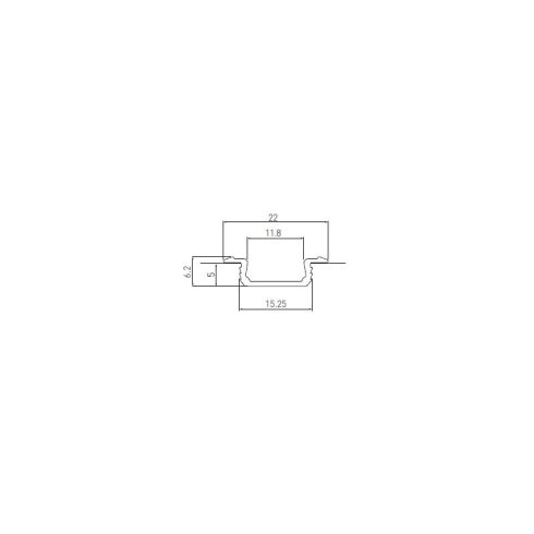 GTV GLAX profil bemarós 3m | 22-15,25x5 (17mm tak.nélk.) - fehér