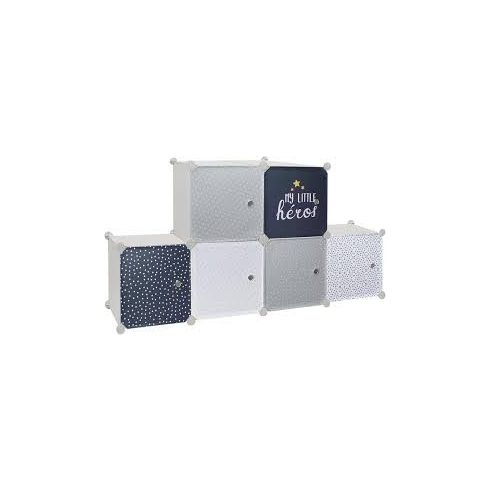 Home Deco moduláris gyerekszekrény, 6 ajtós, kék