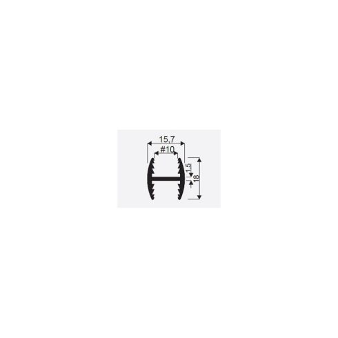SEVROLL H-PROFIL szálcsiszolt fekete 10mm-es, 3m