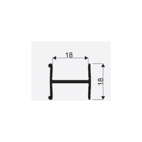 SEVROLL H-PROFIL szálcsiszolt fekete 18mm-es, 3m