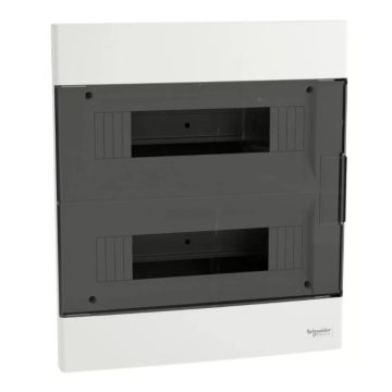   Schneider Electric Easy9 EU műanyag kiselosztó 24 modul, 2 sor, PE+N sínnel, füstszínű ajtóval, IP40