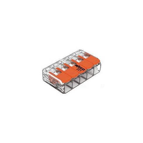 WAGO Vezetékösszekötő oldható, 20A/300V,  leágazás 5x 0.2-4mm2